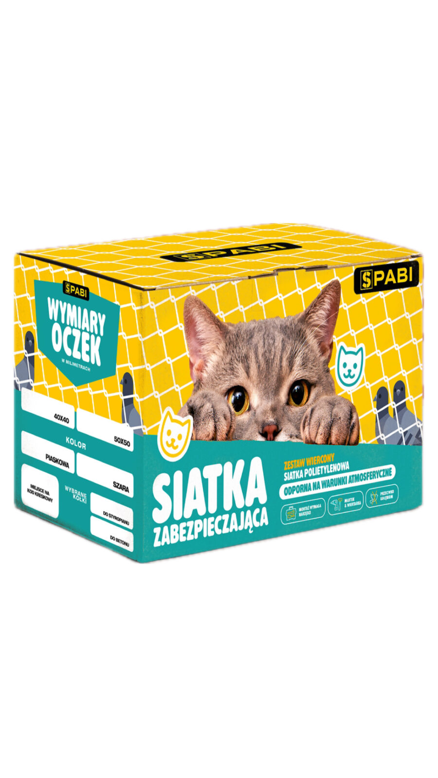 Kompletna siatka na balkon do montażu 3x3 m - oczko 40x40 mm