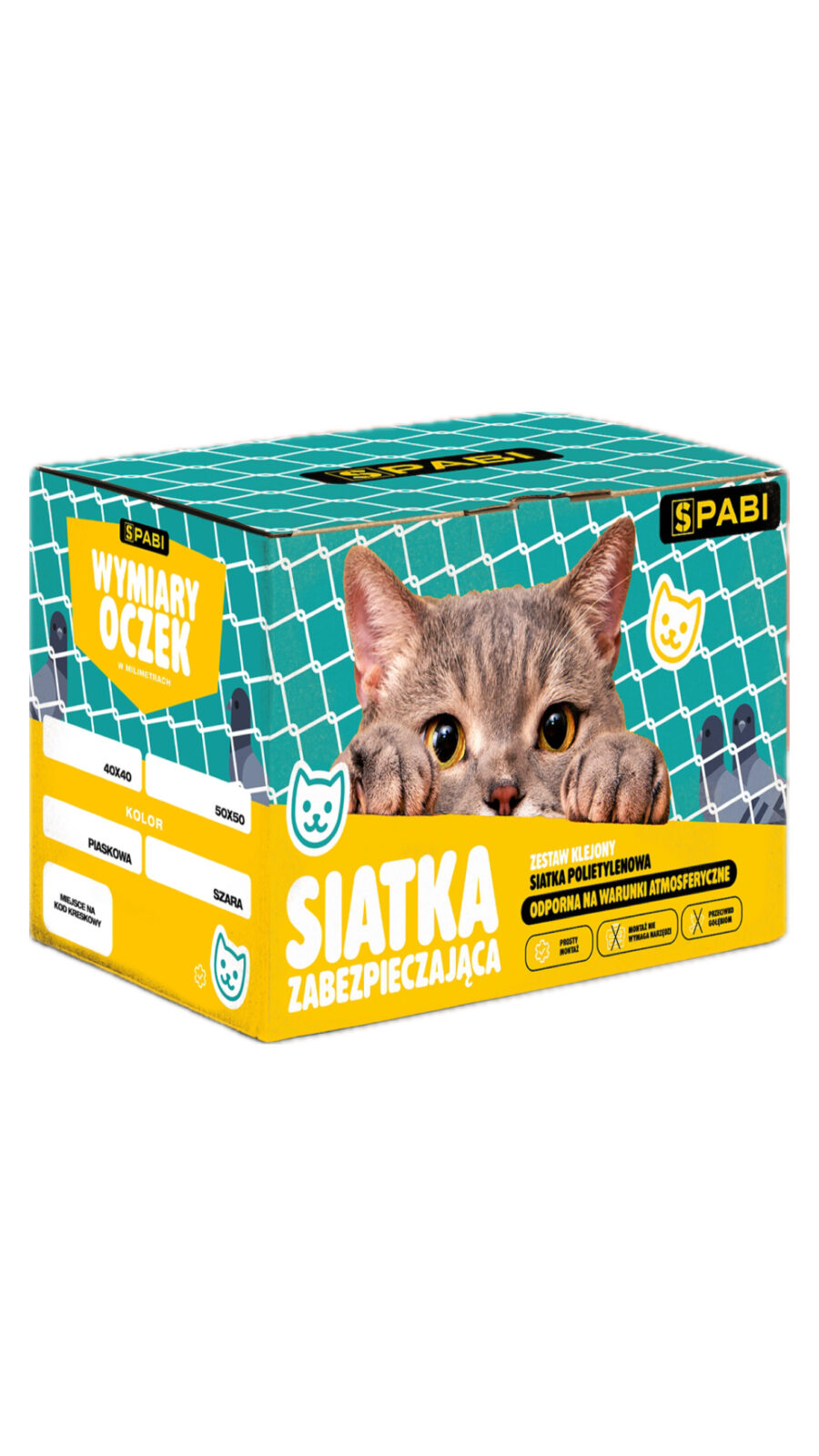 ZESTAW MONTAŻOWY SIATKA NA BALKON 3m x 2m DLA KOTA BEZ WIERCENIA oczko 40mm x 40mm